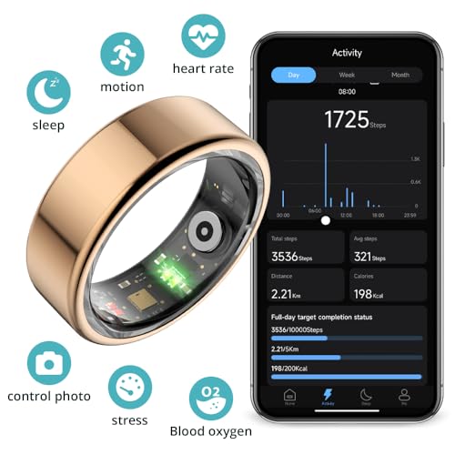 COLMI R02 Smart Ring, a Smart Ring for Women and Men, with a Charging case, Supports Heart Rate, Blood Oxygen, Sleep Health Monitoring, and Sports Tracking Ring. (Rose Gold, 7#) - Image 5