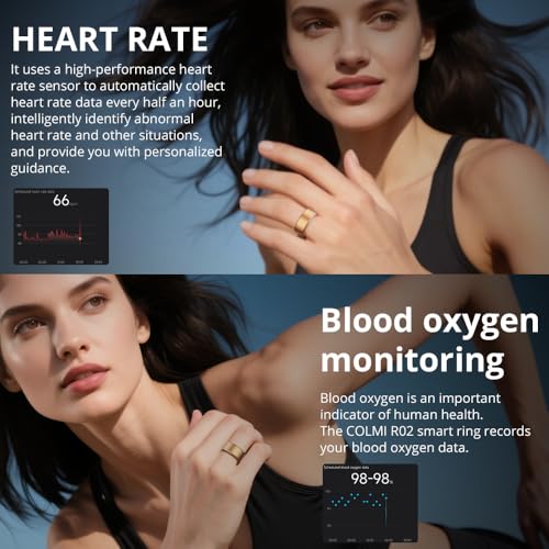 COLMI R02 Smart Ring, a Smart Ring for Women and Men, with a Charging case, Supports Heart Rate, Blood Oxygen, Sleep Health Monitoring, and Sports Tracking Ring. (Rose Gold, 7#) - Image 3