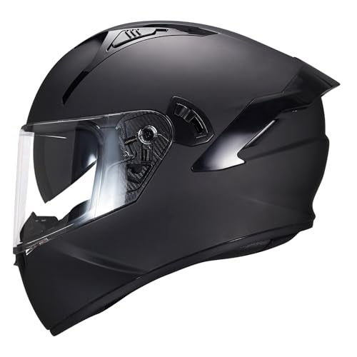 VCOROS Full Face Motorcycle Helmet X9 with Inner Sun Visor DOT Approved Motorbike Moto Street Bike Racing Helmet(Matte Black, L) - Image 1