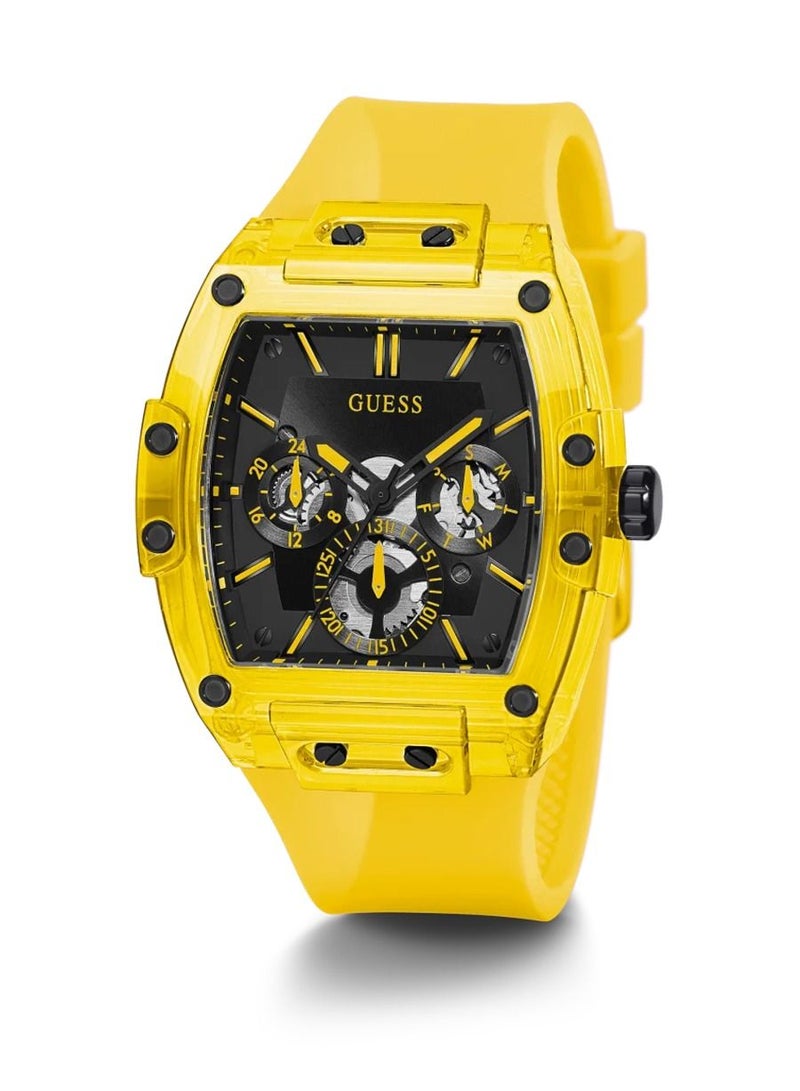 GUESS Phoenix Men’s Analog Quartz Yellow Silicone Band Watch GW0203G6 - 43mm - Image 5