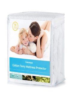 LINENSPA Linenspa Cotton Terry Waterproof Mattress Protector - Top Protection- Full Mattress Protector, White  - Image 2