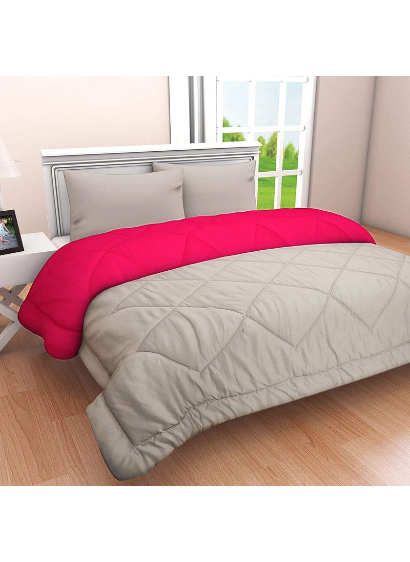 Jaipur Prints Soft Reversible Microfibre Single DuvetRazaiComforter Pink Grey  - Image 3