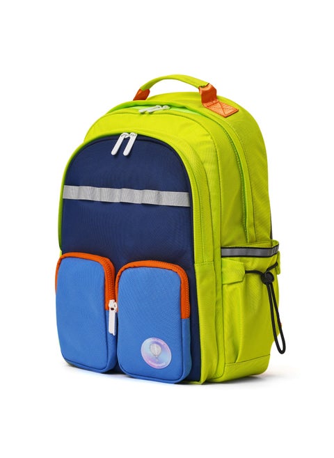 MOKOBARA The Jetpack Backpack - Lightweight Water-Resistant School Backpack for Kids (10+ Years) with Magicmove Logo and Reflective Stripe| Ideal for School, Travel, and Outdoor Adventures (Green & Blue)