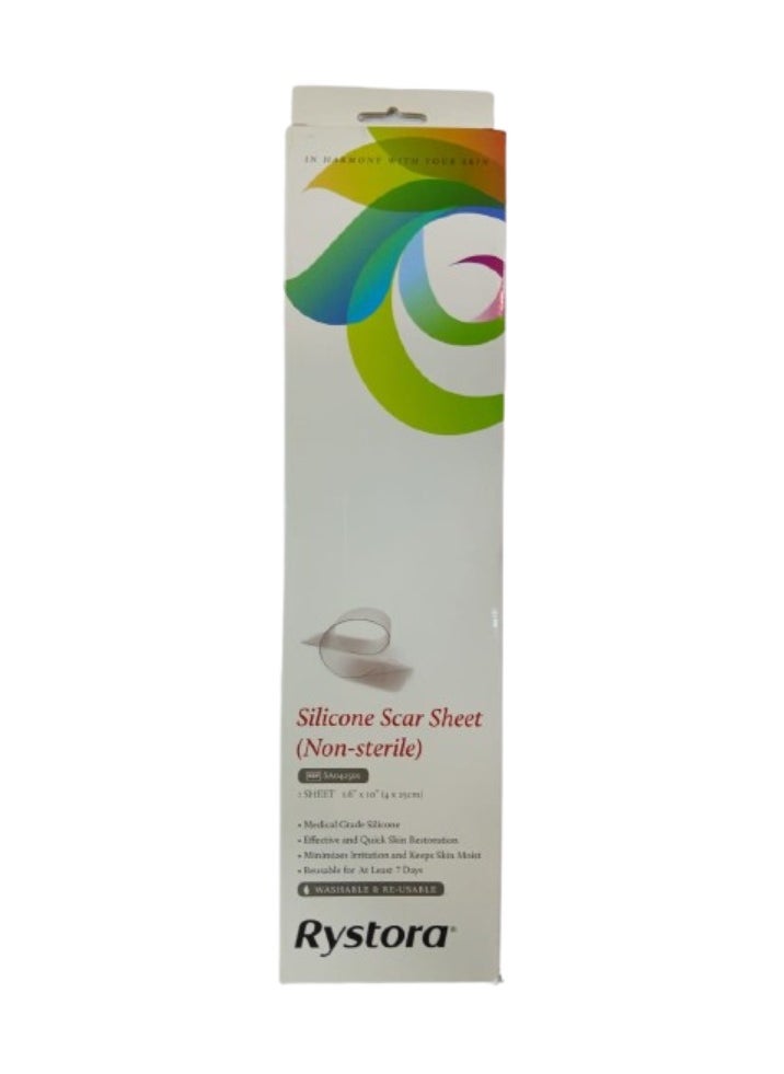 Rystora Silicone Scar Sheet REDUCE THE SIZE AND COLORATION OF HYPERTROPHIC AND KELOIDAL SCARS  - Image 1