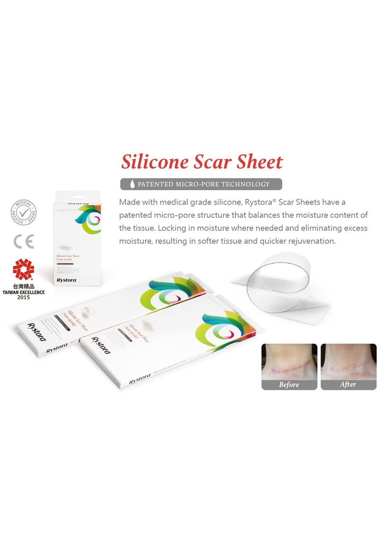 Rystora Silicone Scar Sheet REDUCE THE SIZE AND COLORATION OF HYPERTROPHIC AND KELOIDAL SCARS  - Image 3