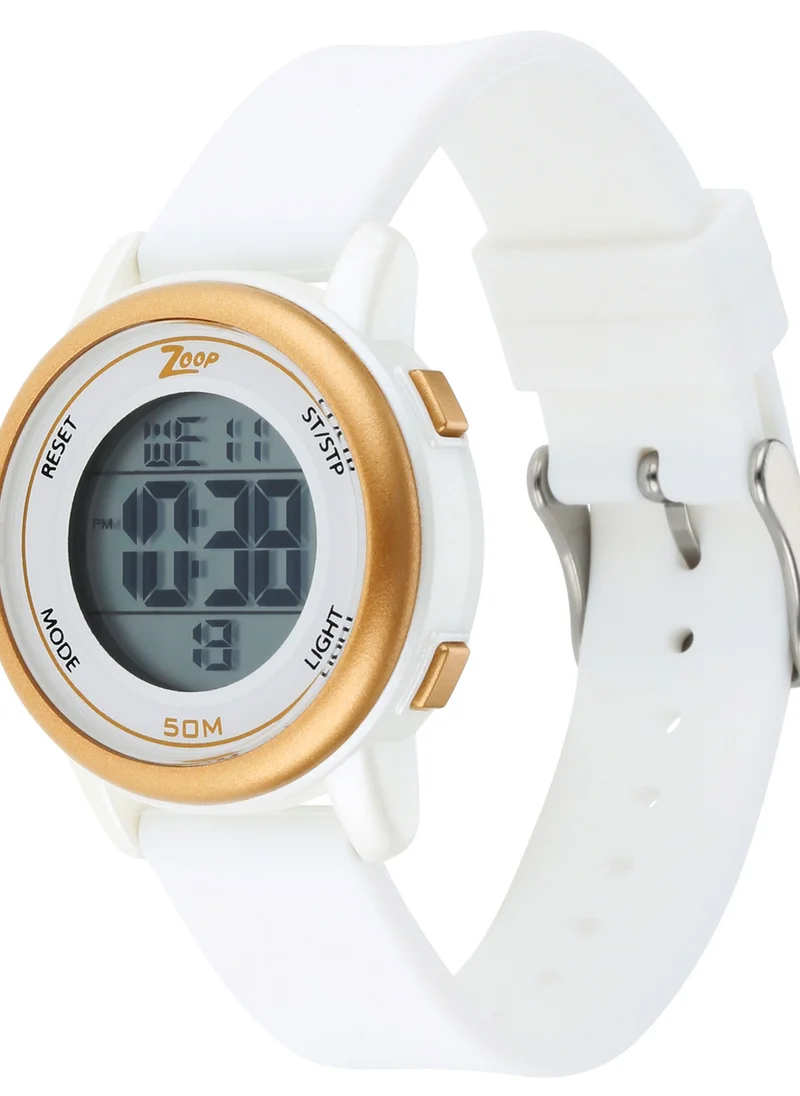 زوب Digital Watch with White Silicone Strap