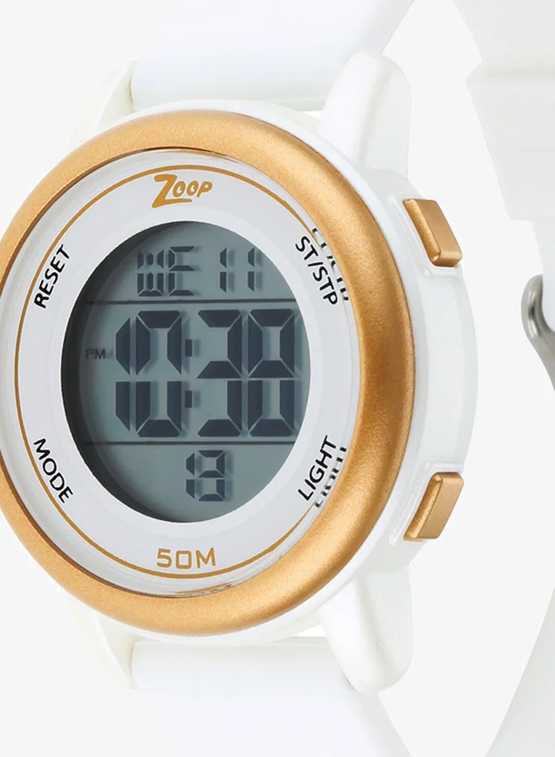 Zoop Digital Watch with White Silicone Strap