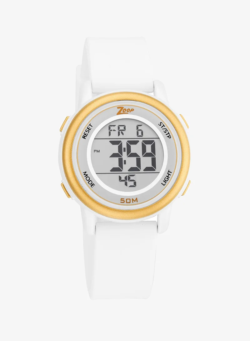 Zoop Digital Watch with White Silicone Strap