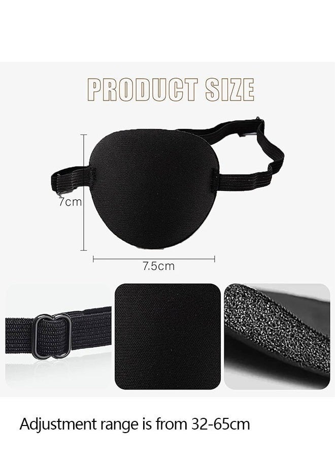 2-Piece 3D Adjustable Eye patch for Right or Left Eye, Adults and Kids One Eye Cover for Lazy Eye (Black)