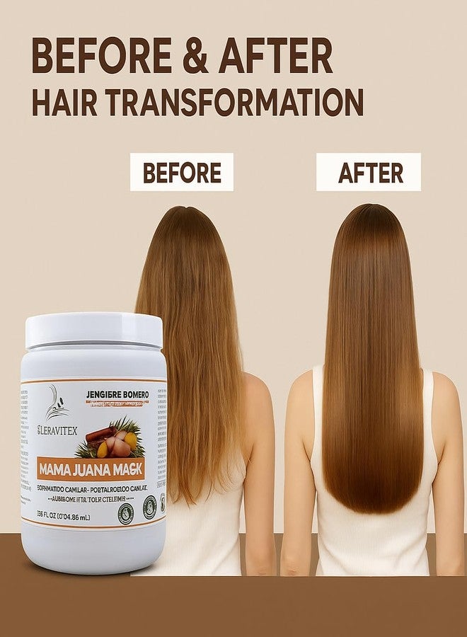 Kleravitex Mamajuana Hair Mask - Deep Treatment with Ginger, Rosemary, Cinnamon & Garlic Oil Extract - Hair Mask for Dry Damaged Hair and Growth, Paraben & Sulfate Free Hair Treatment (60 OZ) - Image 3