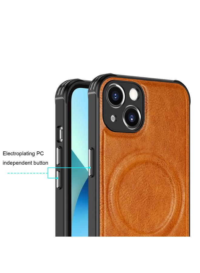 S-TOP Case For iPhone 13 mini Crazy Horse Cowhide Leather Magnetic Phone Case - Image 5