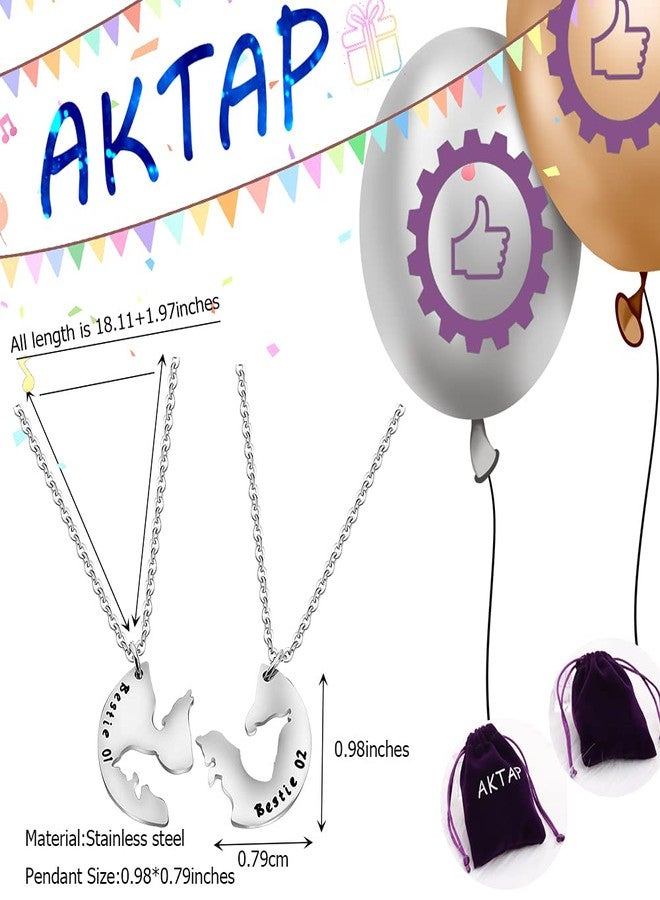 AKTAP Best Friend Necklaces Matching Wolf and Fox Best Friend Jewelry Bestie 01 bestie 02 BFF gifts Friendship Necklace for 2 - Image 5