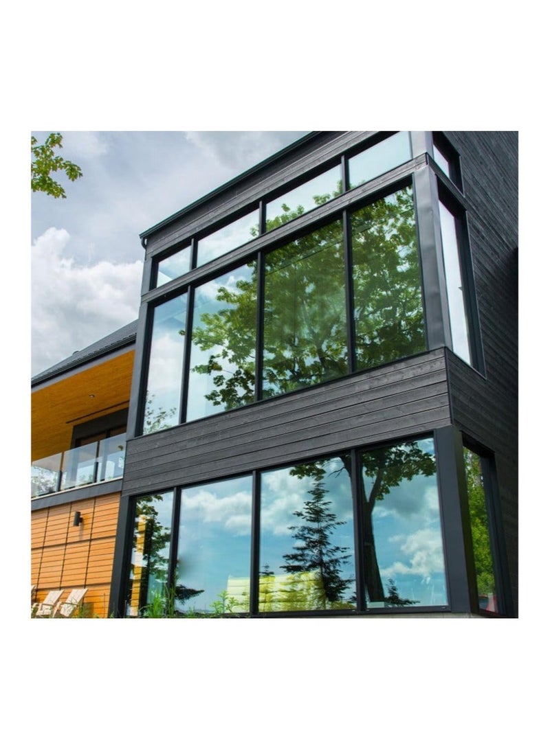 كابتن تيك One Way Window Film Privacy Reflective, Silvery Mirror One Way Clear, , Sun Block Reflective Heat Control Anti Glare Static Cling Mirror Window Film(50*100cm) - Image 2