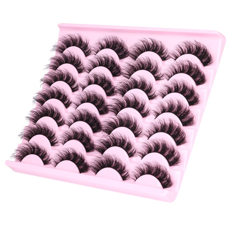 zanlufly Mink Lashes Volume Cat Eye Thick zanlufly False Eyelashes Natural Curly Fake Eyelashes 18MM Full 8D Volume Lashes Pack 14 Pairs - Image 5