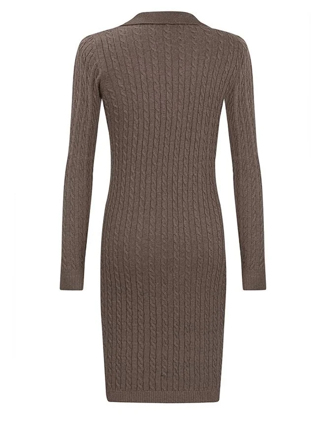 FELIX HARDY Long Sleeve Cable Knit Dress