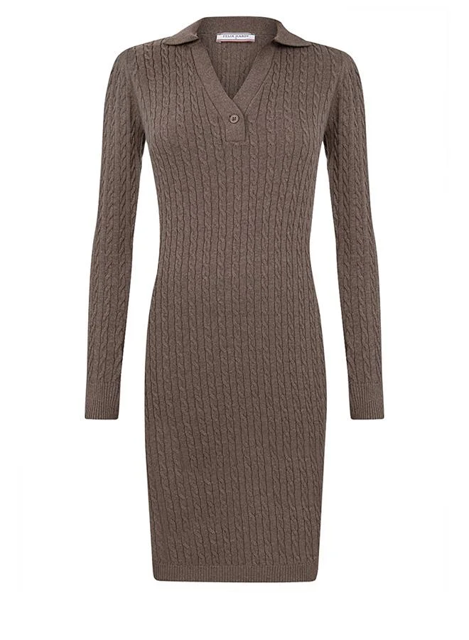 فيليكس هاردي Long Sleeve Cable Knit Dress
