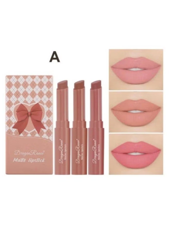 Dragon Ranee Lip Streak Matte Soft Lipstick, 3 Assorted Colors, Moisturizing and Velvety Finish, Good Stay-On for Everyday Use, Suitable for All Looks - Image 1