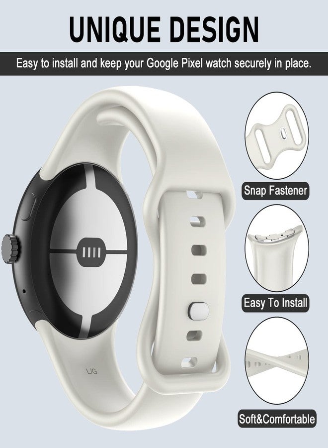 OVERSTEP أشرطة OVERSTEP متوافقة مع ساعة جوجل بيكسل 4 3 بحجم 41 مم / شريط ساعة بيكسل 2 / شريط ساعة جوجل بيكسل - مشبك معدني - حزام بديل ناعم من السيليكون للنساء والرجال (L، أخضر) - Image 2