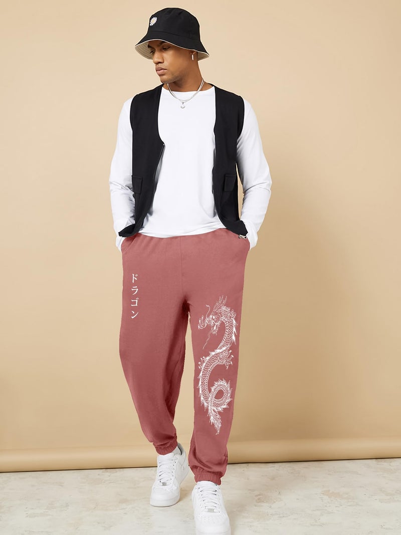 Jump Cuts Mens Printed Onion and White Cottonblend Boxy Fit Jogger - Image 3