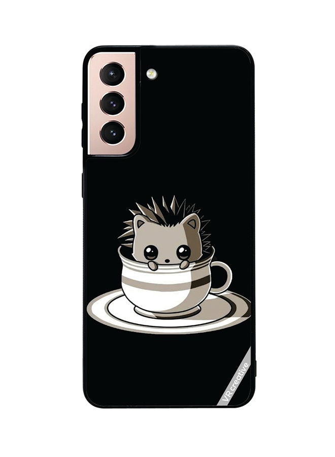 VR CREATIVE Protective Case Cover For Samsung Galaxy S21 Plus 5G Cat In A Cup Design Multicolour - Image 1