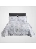 Donetella 7-Piece Cotton Comforter Set With Removable Filler King 260x240 Cm Dark Gery