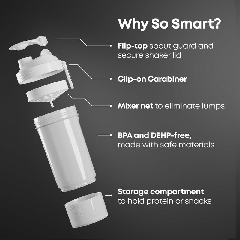 SmartShake O2GO One Shaker Bottle Navy Blue 800ML - Image 2