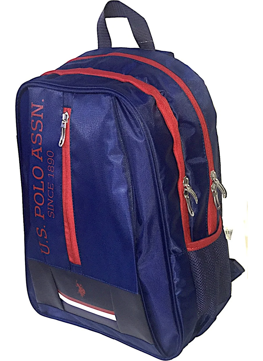 U.S. Polo Assn. Base. Polo Assn. Navy Blue School Bag (Red Zipper) PLÇAN23089