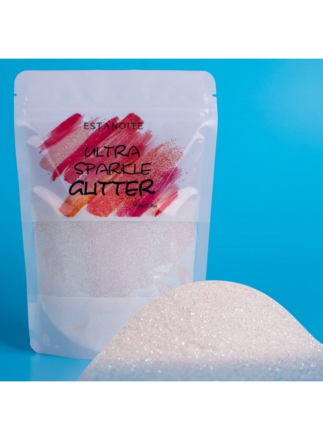 Estanoite Rainbow Glitter 150G Iridescent White Glitter Powder For Resin Tumblers Slime And Craft Making Nail Art Festival Decoration Cosmetic Glitter For Body Face Hair (Rainbow White) - Image 1