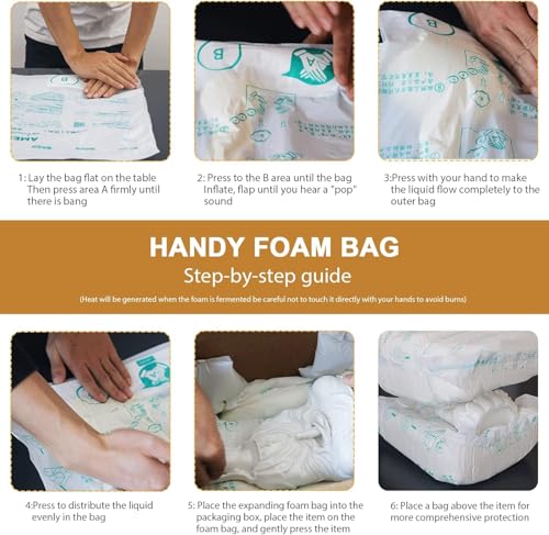 Thrseely Foam Bag For Shipping, 6PCS 18"x23" Expanding Foam for shipping Instant Pack Quick Expanding Foam Packaging Bags, Packing, Mailing and Shipping Solutions - Image 5