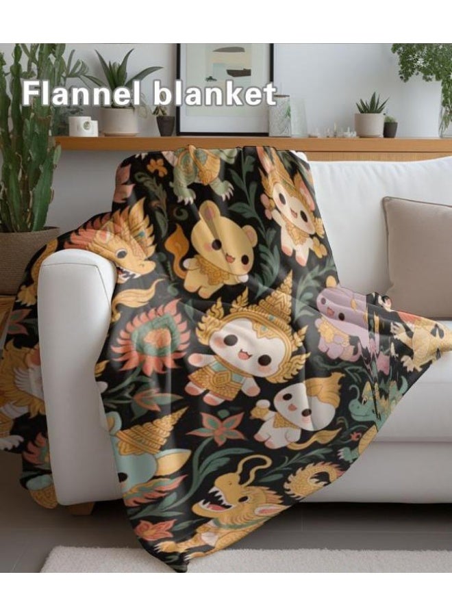 عام بطانية رقيقة من الفانيلا الكرتونية للأطفال أو الطلاب (دافئة ومريحة ومناسبة للنوم والألعاب) 100 سم * 150 سم - Image 4