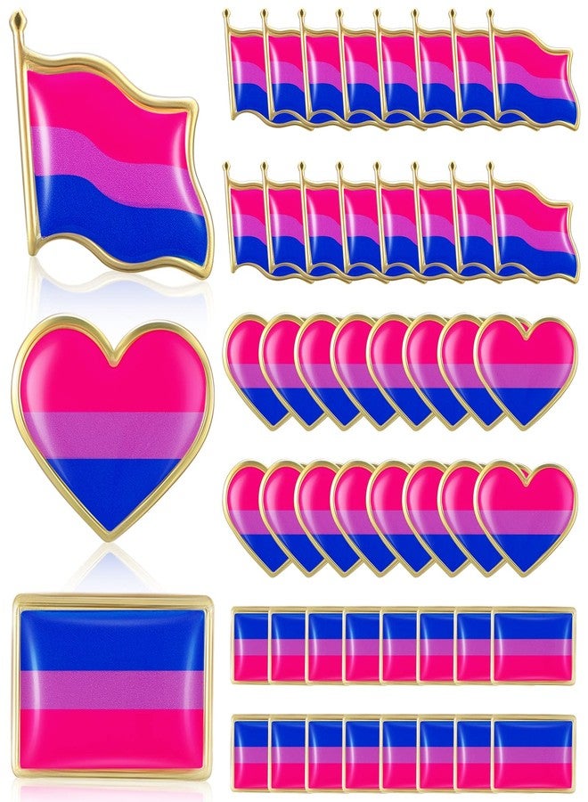 Inbagi 48 Pcs Gay Pride Pin Set Rainbow Heart Flag Lapel Pins Transgender Pins Lgbtq Accessories Pride Pins Lgbtq Gay Pride Buttons Men Women's Brooches Pins for Clothes Bags (Dark Blue, Purple, Rose Pink) - Image 1