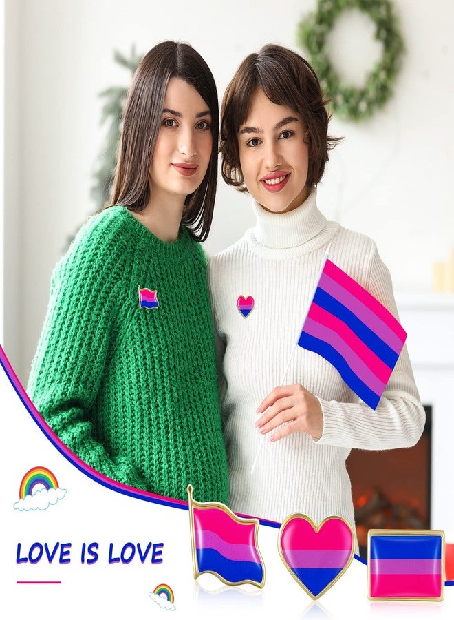 Inbagi 48 Pcs Gay Pride Pin Set Rainbow Heart Flag Lapel Pins Transgender Pins Lgbtq Accessories Pride Pins Lgbtq Gay Pride Buttons Men Women's Brooches Pins for Clothes Bags (Dark Blue, Purple, Rose Pink) - Image 3