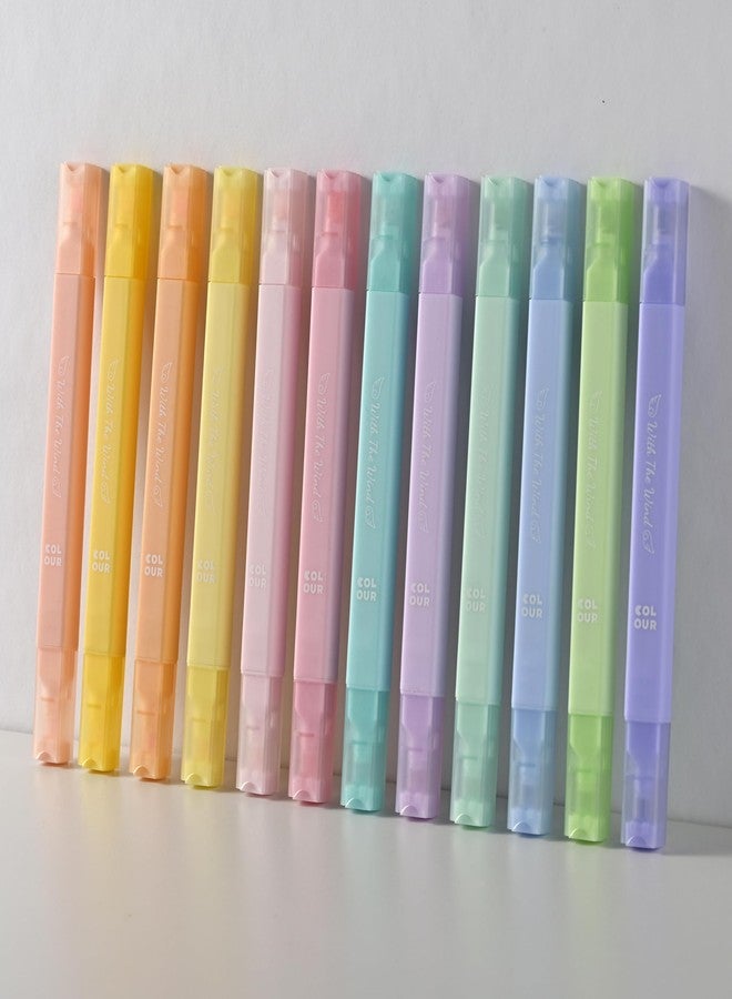 konket 12Pcs Aesthetic Bible Pastel Highlighters and Pens no bleed Cute Highlighters Double Ended Highlighter for and Office Journal - Image 1