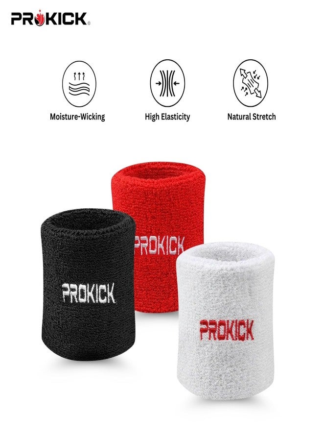 Prokick Cotton Wrist Band for Men & Women Suitable for Sports and Fitness Activities Stretchable Sweat Band for Badminton, Cricket, Tennis, Basketball, Running & Gym Workout (Red - 1pc) - Image 4