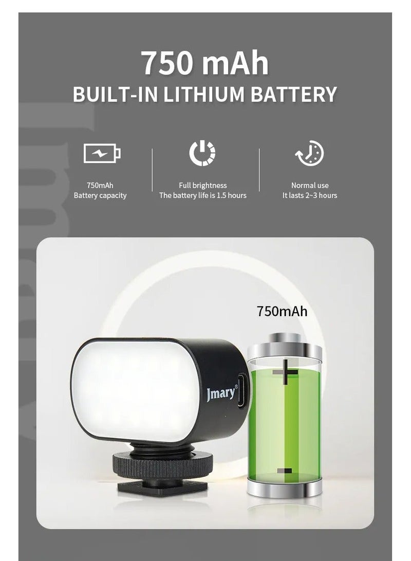 Jmary FM-16 RGB Mini Video Lights LED Camera 360° Full-Color Portable Photography Lighting Rechargeable Dimmable Panel Lamp With Clip Mount - Image 5