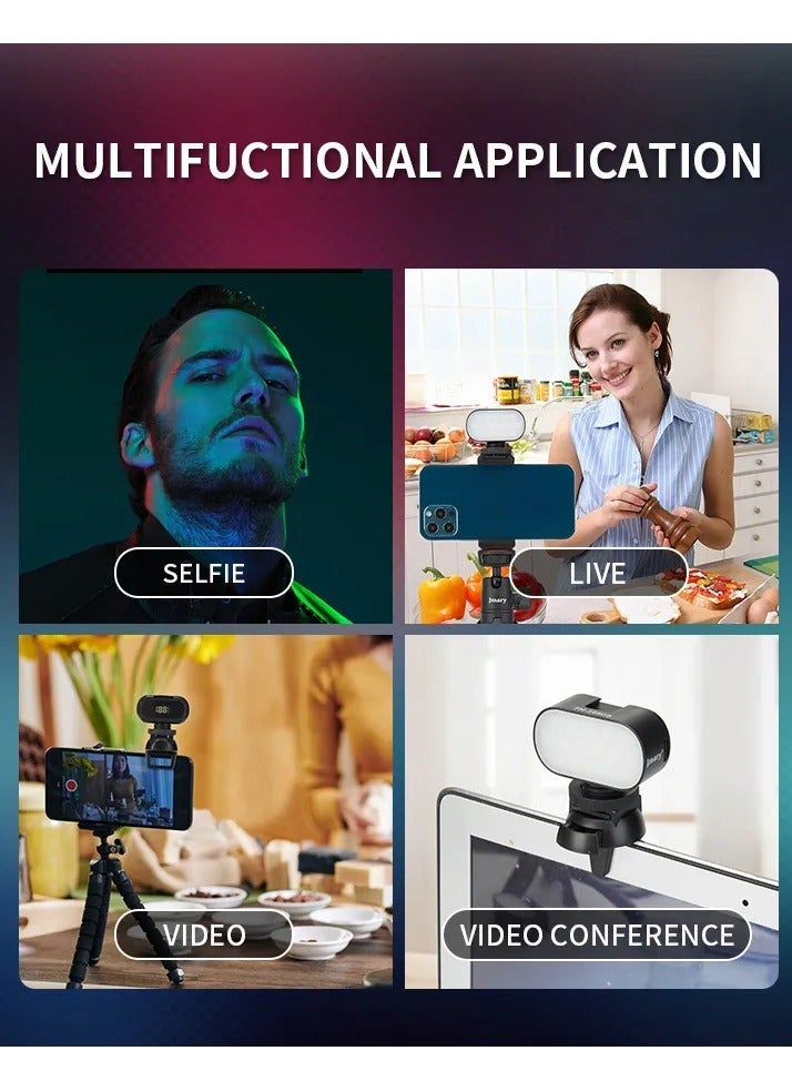 Jmary FM-16 RGB Mini Video Lights LED Camera 360° Full-Color Portable Photography Lighting Rechargeable Dimmable Panel Lamp With Clip Mount - Image 3