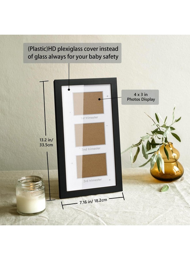 HAMUIERS Ultrasound Picture Frame - Triple Sonogram Frame for Mom to Be | Pregnancy Photo Album Decor | Baby Nursery Essentials & Gender Reveal Gifts | First Trimester Keepsake & Pregnancy Must Haves - Black2 - Image 3