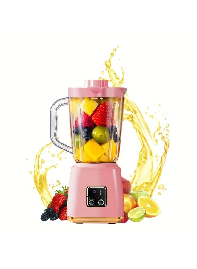 Pink Portable USB Rechargeable Blender with Digital Display for Smoothies Shakes Travel - Image 1