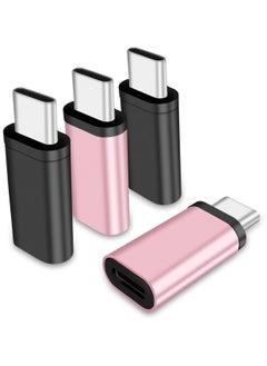 Lightning Female to USB C Male Adapter - 4 Pack 3.0 USB Type C Charger Connector Compatible with iPhone 15/15 Pro/15 Pro Max/15 Plus iPad Air Google Pixel Charging Data Transmission Adapter