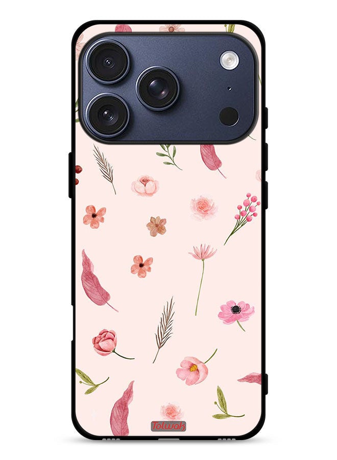 Tolwak Apple iPhone 17 Pro Protective Case Cover Leaves And Roses Pattern - Image 1