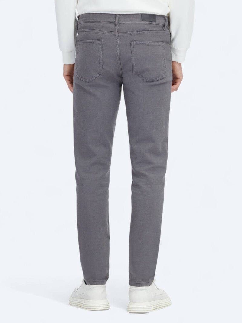 Kip Hard Coal Weaving Slim Fit Casual Cotton Blended Trousers - Image 5