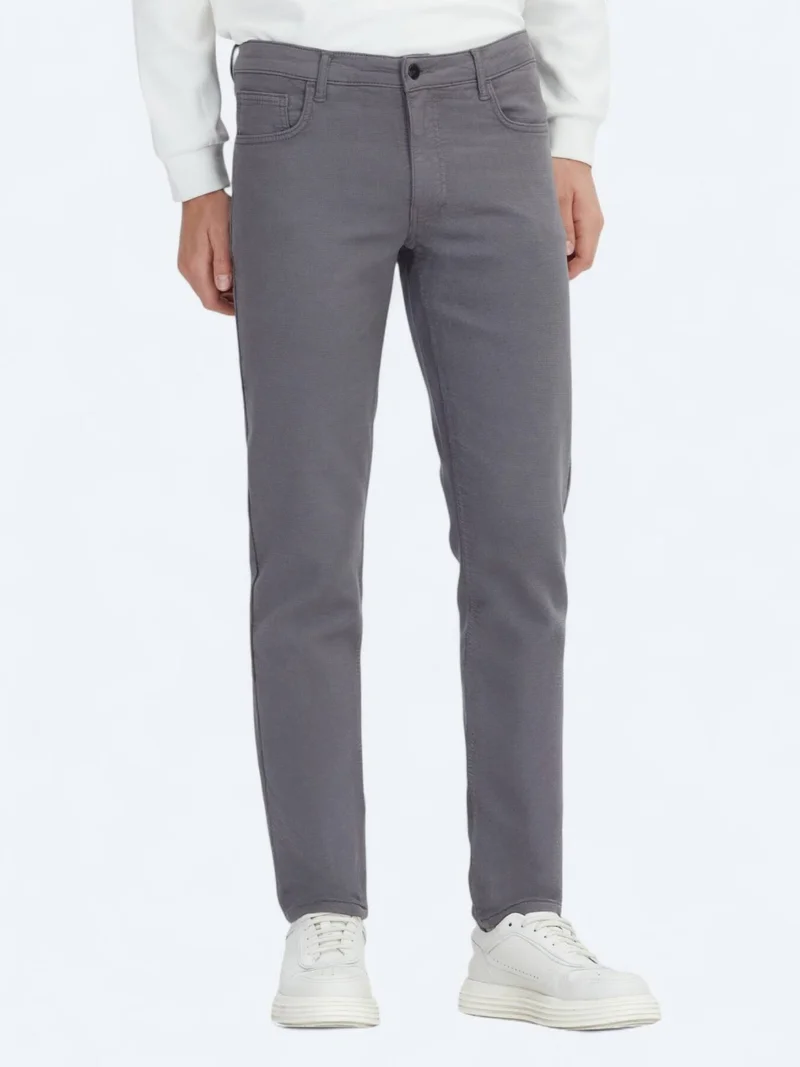 Kip Hard Coal Weaving Slim Fit Casual Cotton Blended Trousers