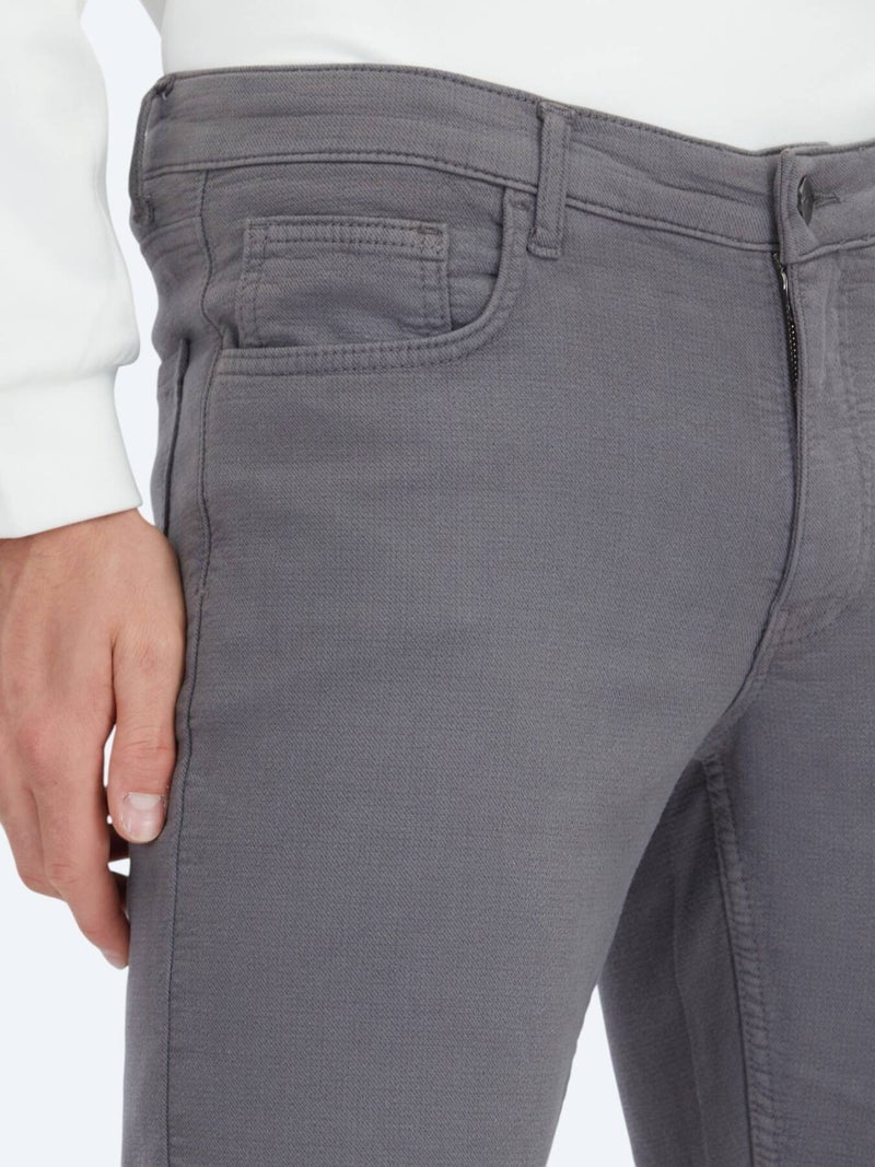 Kip Hard Coal Weaving Slim Fit Casual Cotton Blended Trousers - Image 4