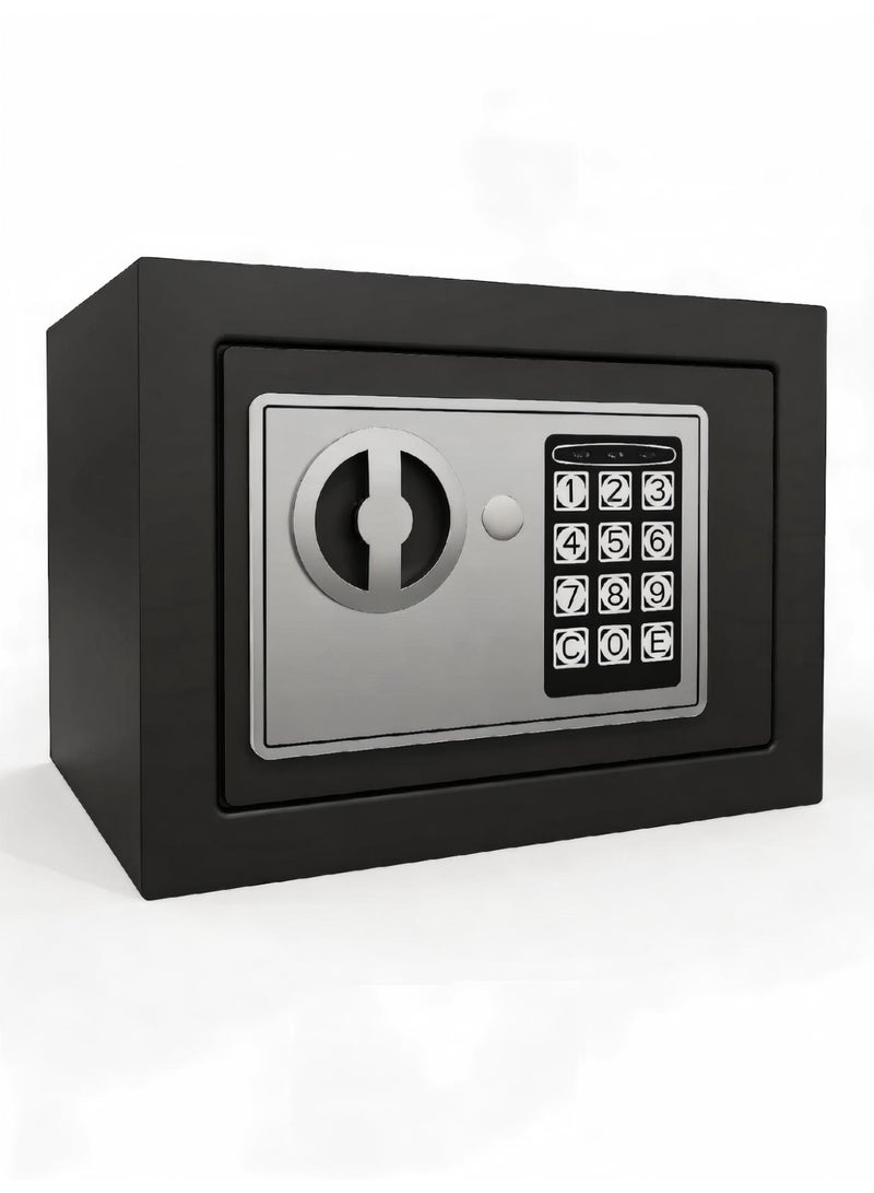 AiheArron New 5.6L Safe for Home Use, Digital Cash Box with Password and Key, Suitable for Storing Cash, Documents, Jewelry, and Passports at Home, Business, Office, or Hotel(Black-5.6L) - Image 1