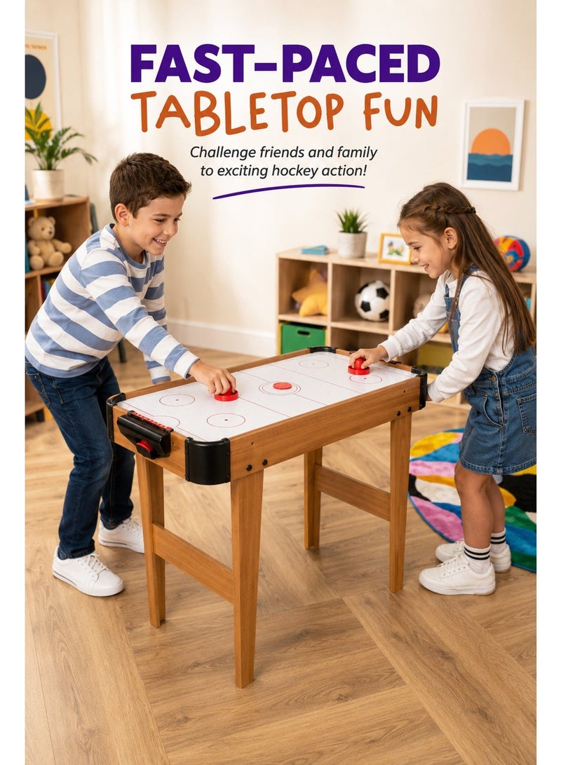 Tabletop Hockey Game for Kids and Family, Freestanding Wood-Look Game Table with 2 Strikers, 1 Puck, Score Keeper and Smooth Playing Surface, 76 × 38 × 61 cm - Image 4