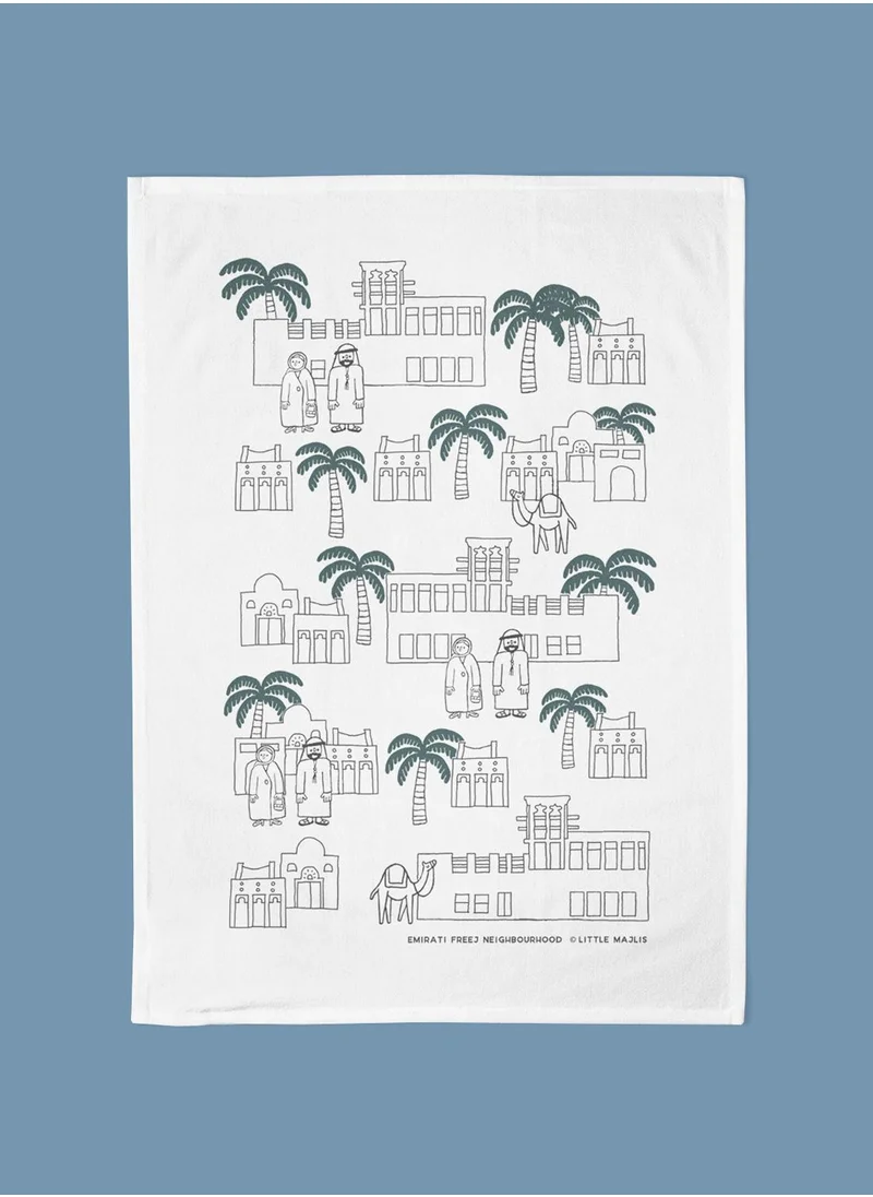 Little Majlis Cotton tea towel, Emirati freej