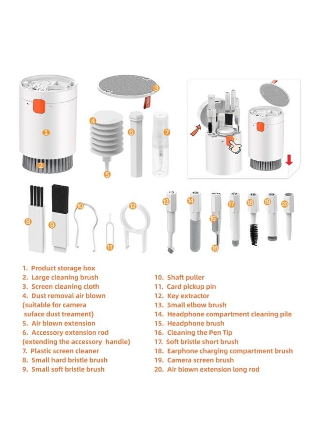 Generic - 20 in 1 Electronic Cleaning Kit with Brush Spray for Airpods, Earbud, iPad, iPhone, Camera, Computer Cleaner - Image 1