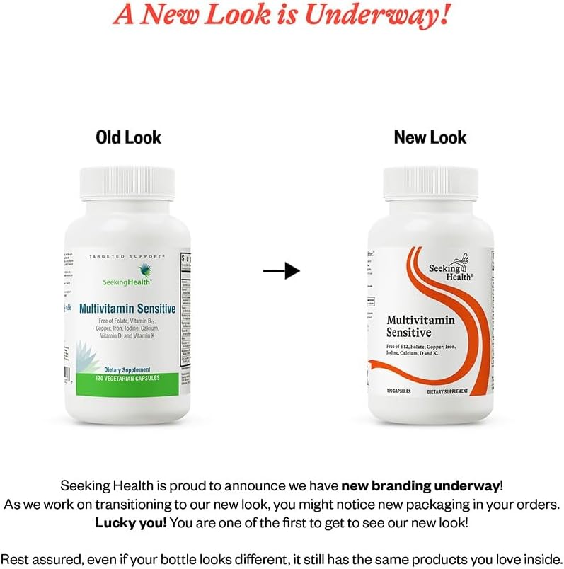 Seeking Health Multivitamin Sensitive Daily Vitamin Without Folate B12 Copper Iron Iodine Vitamins D and K and Calcium Antioxidant Support Vegetarian and Vegan 120 Capsules - Image 3