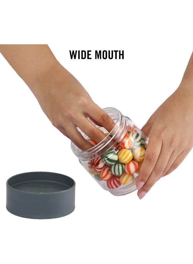 Cello Modustack Glassy Storage Jar, Stackable, Clear, Set of 2, 500ml Each, Grey, Small - Image 5