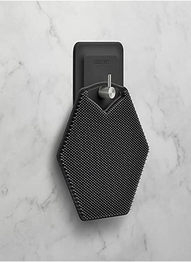 TOOLETRIES - Body Scrubber & Storage Hook - Silicone Toiletry Organizer, Shower & Bathroom Accessory - Features Silicone-Grip Technology, Removable & Reusable - Image 1